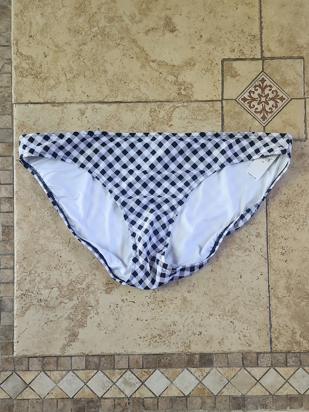 Old Navy Black and White Gingham Bikini Bottoms